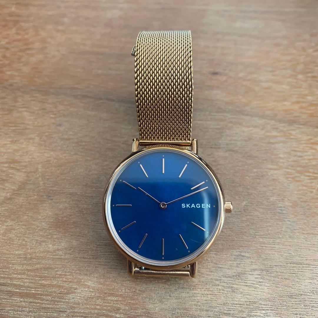 Used SKAGEN blue dial mesh belt watch