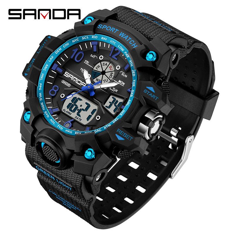 Sanda 3133 Montre de Sport Lumineuse pour Homme - Tendance Mode Ado Multifonctionnelle