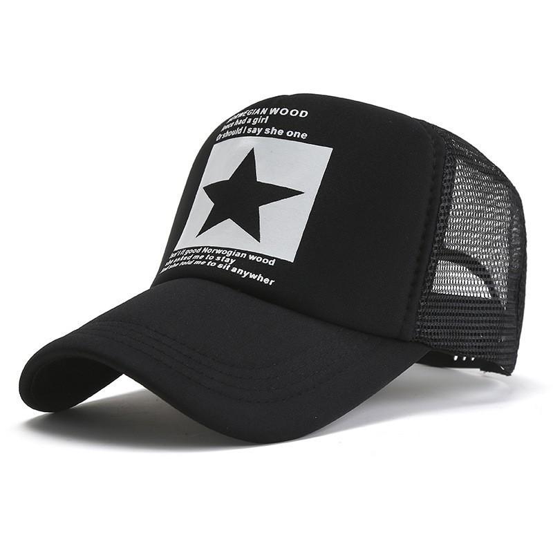 One Hat, Black with Print, Casual Headwear for Daily Wear