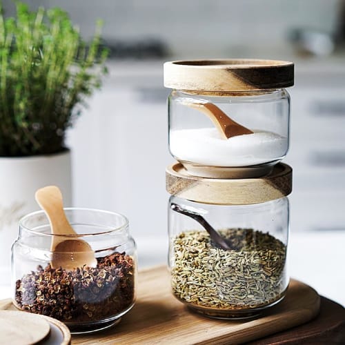 Set of 4 Mini Wooden Spoons, Natural Wood, for Sweets, Ice Cream, Coffee, Tea, Sugar, Salt, and Condiments (CS-HM8035DQ*4)