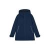 Skechers Solid Color Hooded Woven Mid-Length Down Jacket Men Outerwear Dark-Blue Black L423M167-0029