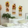 Butterfly Sunflower Wood Board Painting Bedroom Study Home Background Beautification Wall Stickers