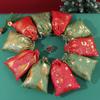 5pcs/lot Cloth Christmas Drawstring Storage Bag Christmas Packaging Bags  Candy Jewelry Toy Presents