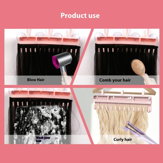 Hair Extension Holder Wig Storage Rack Multipurpose Easy To Install Wall Mounted Multiple Wigs Hanger Storage Organizer