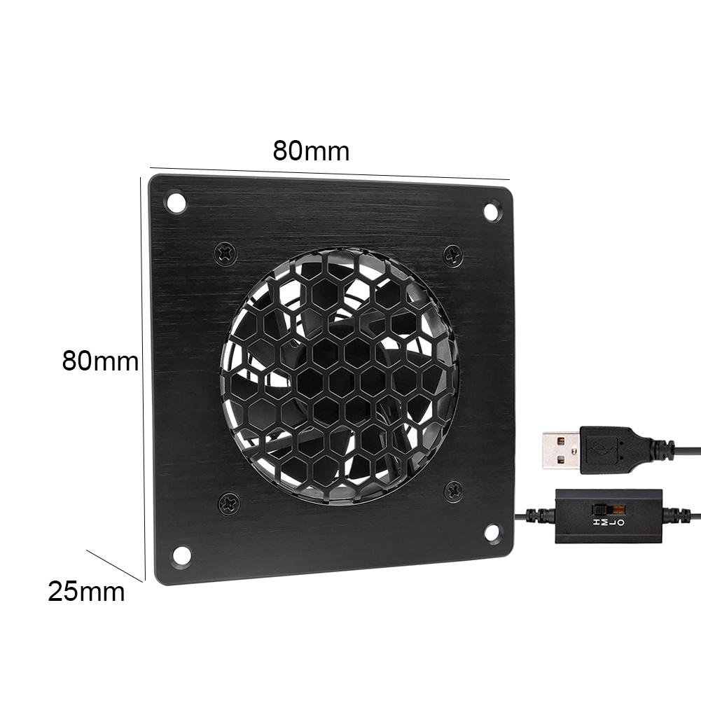 1pc 80mm USB Fan With Temperature Control Multiple Speeds For Router Cabinet Cooling Power Tools Airflow Control Fan Tools