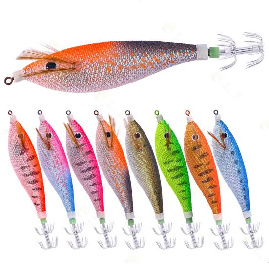11CM/13G Luminous Fishing Lure Sharp Squid Hook Glow In The Dark Realistic Colorful
