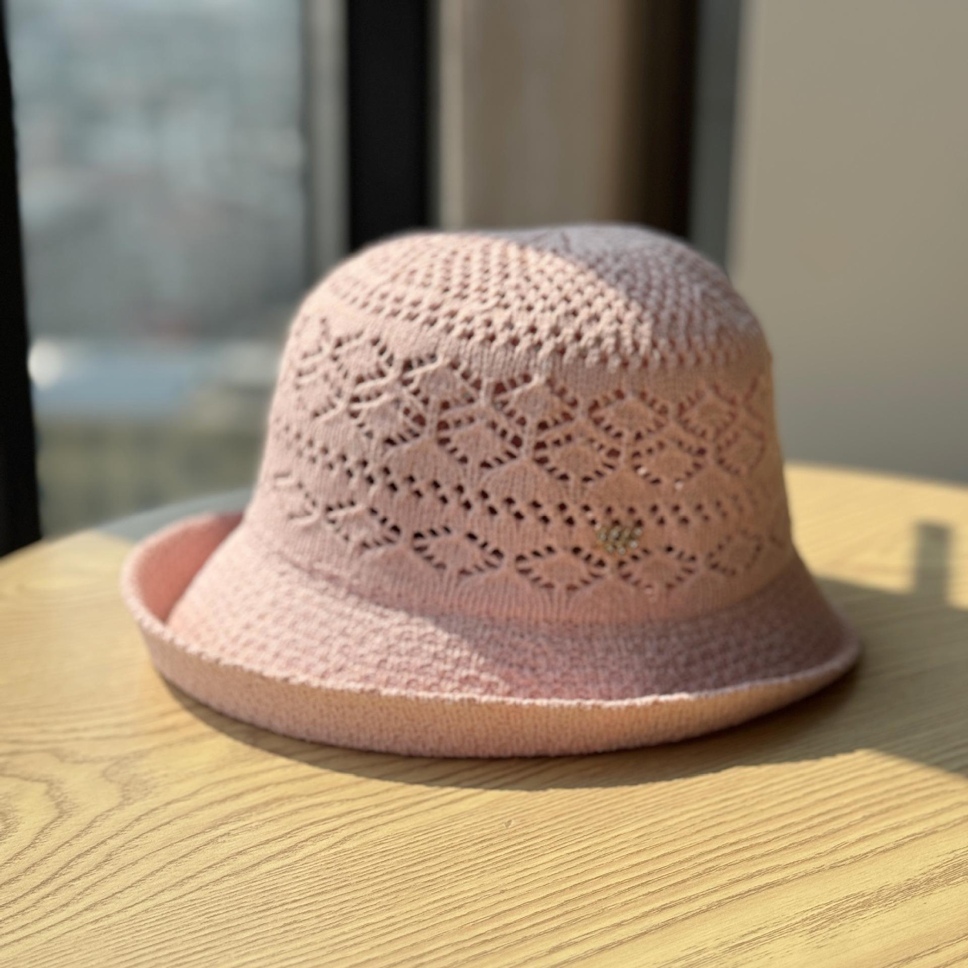 

New Arrival! Korean Style Rolled Brim Solid Color Knit Hat | Women s Elegant Beret | Spring/Summer Fashion Hat 54-60 Adjustable розовый