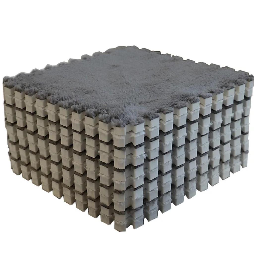Plush Puzzle Rug: Thickened, Removable, Cold-Insulating Floor Mat for Living Room, Bedroom, or Bedside