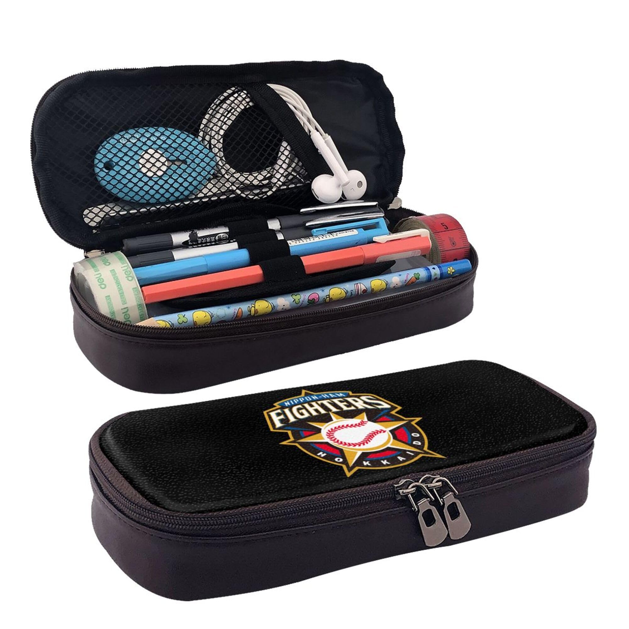 

Lonsan PU Stationery Large Lightweight Simple and Stylish for Students and Office Case, Capacity, Design, Gusseted, Businesses, School, (Hokkaido