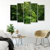 Five piece picture canvas print Green forest leaves