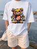 Colorful Bear Holding A Money Bag Printing TShirts Womens Summer Cotton T Shirt Loose ONeck Soft Tops Casual Womans Clothes
