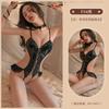 Style Bell Sex Underwear Passion Suspender Patent Leather Open Crotch onesie Lace-up Uniform Temptation Set