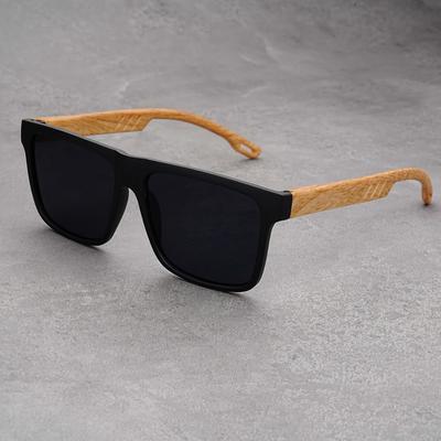 Vintage Woodgrain Casual Travel Eyewear, Ultra-Light PC Frame with AC Lens, Fashionable Unisex Design for Men and Women, Everyday Fashion Glasses