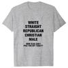 White Straight Republican Male Funny  T-Shirt Print Mens Tops & TeesT-shirts Oversized Shirts Brand T Shirt