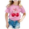 Fruit Cherry Print New Childrens Clothing  Style Childrens Shortsleeved Tshirt  Printed Round Neck Burst Girls Tshirt