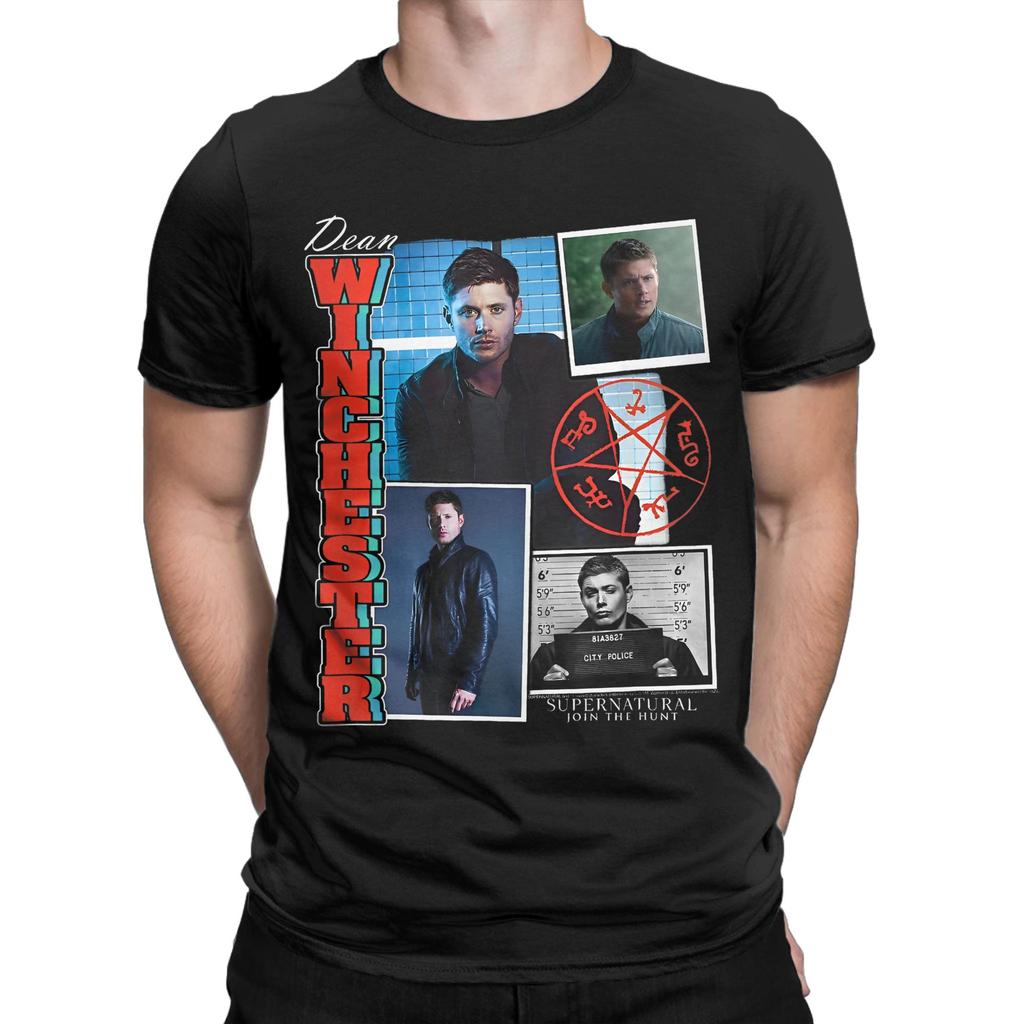 Supernatural Dean Winchester Collage T Shirts 100% Cotton Clothes Vintage Short Sleeve Crew Neck Tee Shirt New Arrival T-Shirt