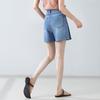 Women's High-Waisted Retro Pocket Denim Shorts