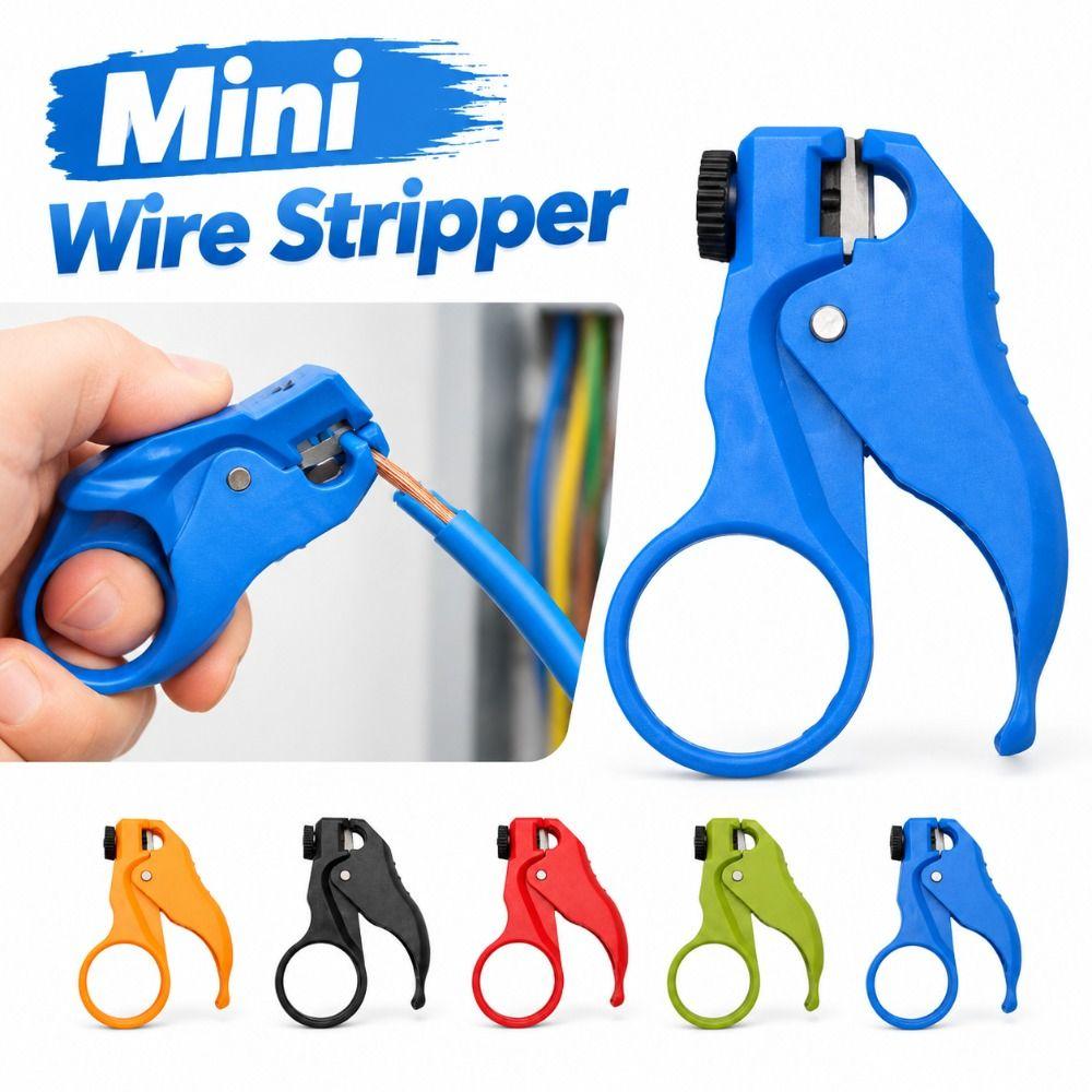 Spring Assisted Mini Wire Stripper One-Handed Cable Stripper for Cat5e-Cat8 Network Cable