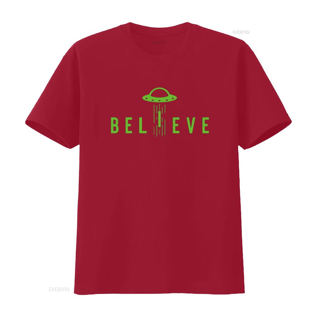Alien Lover S Kids UFO Abduction Believe T Shirt Vintage Washed Streetwear Top For Everyday Wear Slightly Homme Soft
