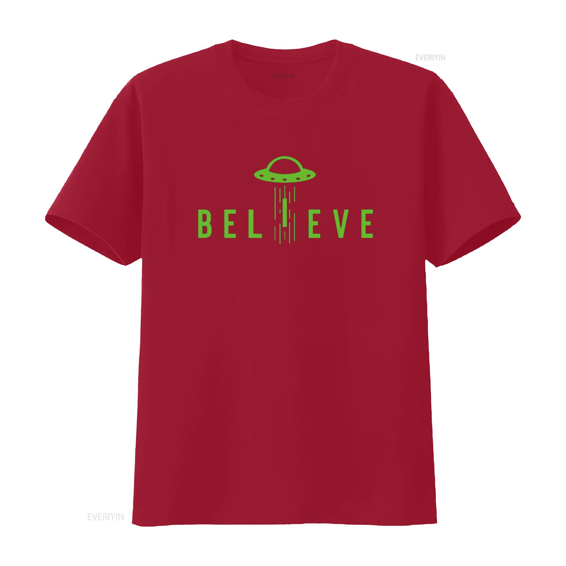 

Alien Lover s Kids UFO Abduction Believe T Shirt vintage Washed streetwear Top For Everyday Wear Slightly homme Soft S