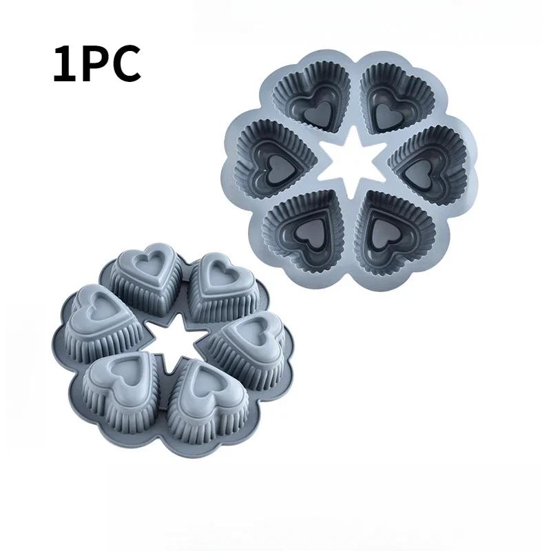 1PC 6-Link Love Shaped Horseshoe Cake Mold Handmade Chocolate Cookie Mould Easy Release Baking Supplies