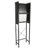 Over The Toilet Storage Rack 3 Tier 2 Door Carbon Steel Acrylic Bathroom Organizer Shelf for Home Black