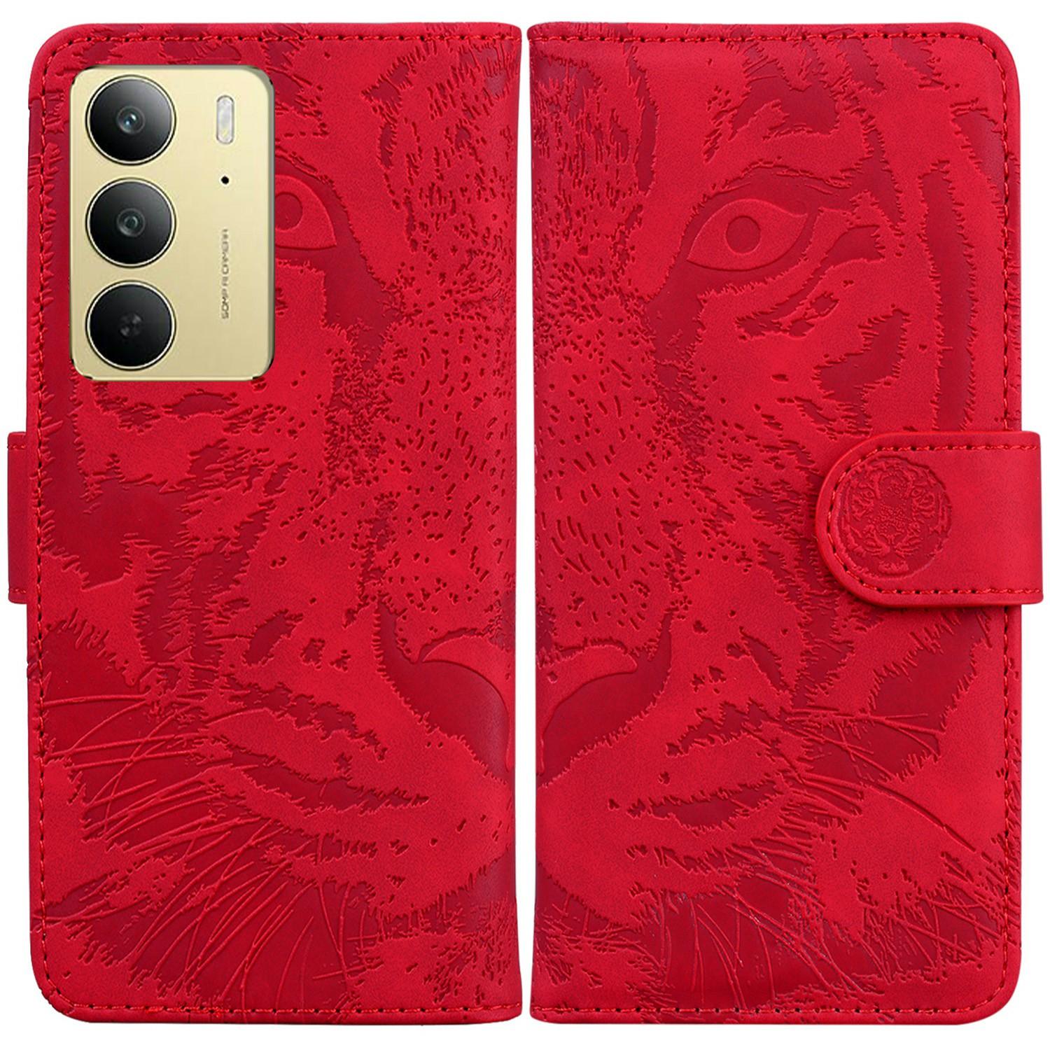 

For Realme C75 4G Case Tiger Imprint Leather Wallet Phone Cover B
