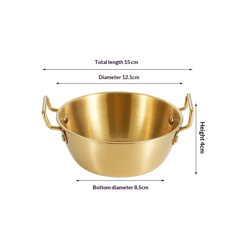 New 1pc 304 Stainless Steel Instant Noodle Bowl Korean Rice Wine Bowl With Handle Salad Snack And Fries Bowl