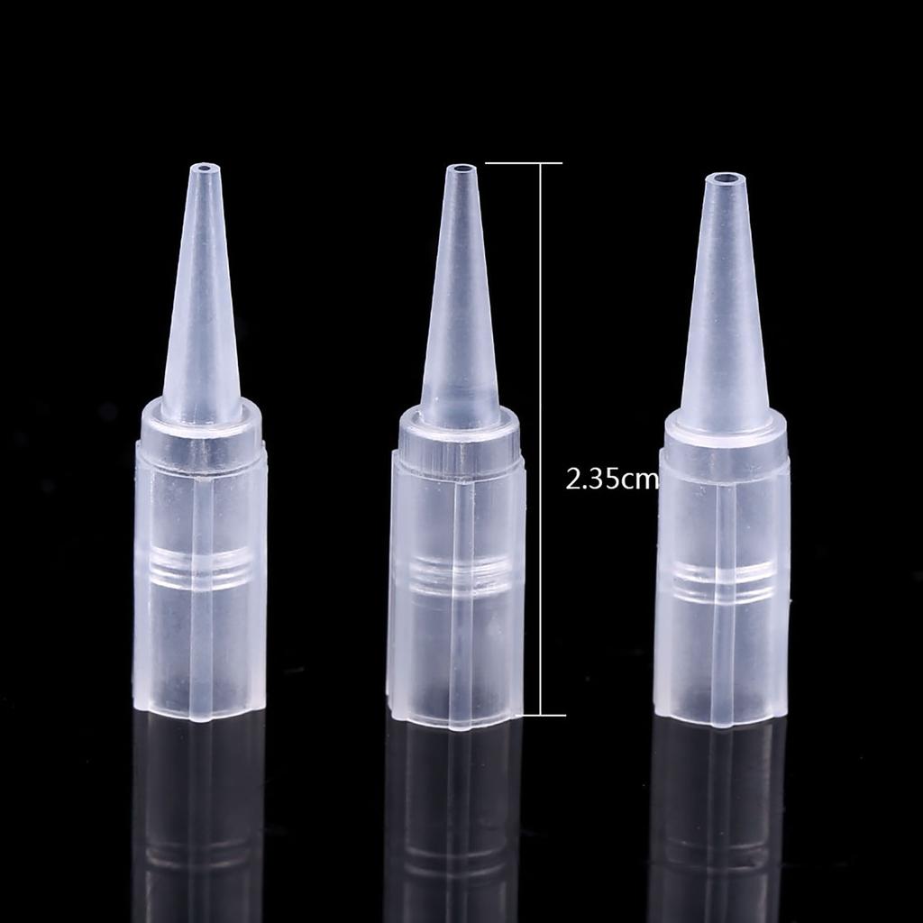 100 Stück/Set 3 Typen Tattoo Nadelröhre Düse Einwegspitzen Kappe Maschinenzubehör 1R 3R 5R