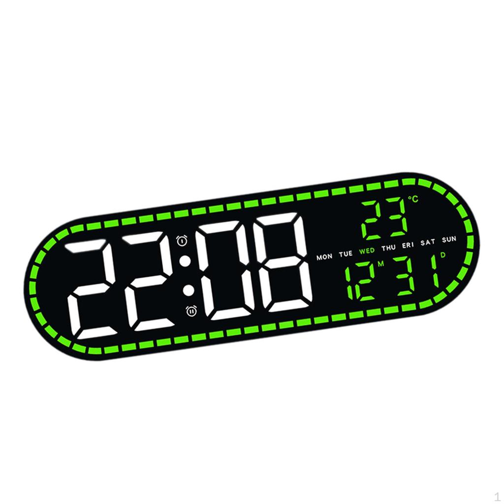 Digital Alarm Clock Date/Time/Week Silent Portable Household LED Wall Electronic Clocks for