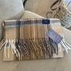 Premium Knitted Wool-Feel Plaid Scarf Men Women Winter Warm Neck Wrap Unisex Fashion Accessory