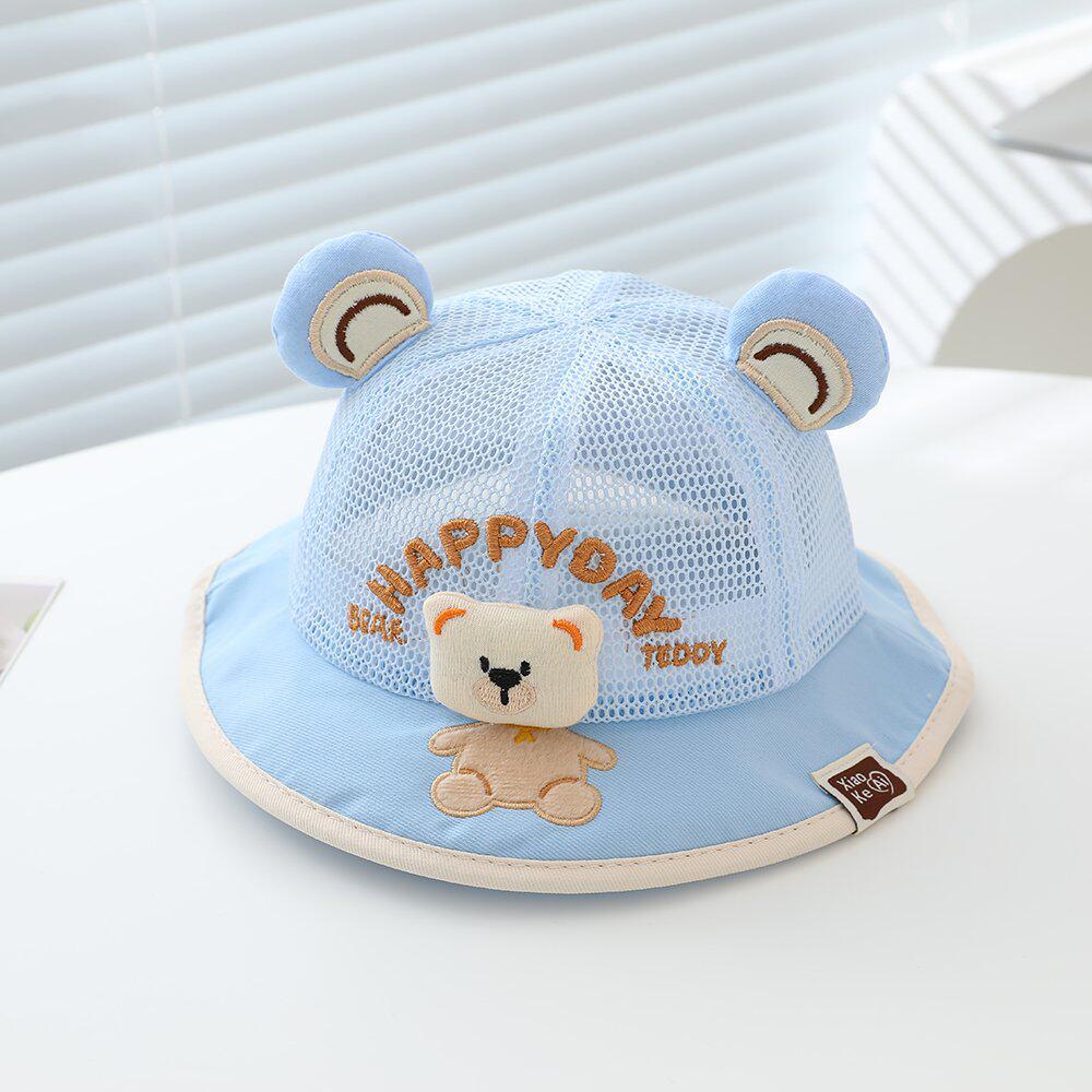 Adorable Little Bear Summer Bucket Hat for Toddlers – Breathable Mesh Sun Protection
