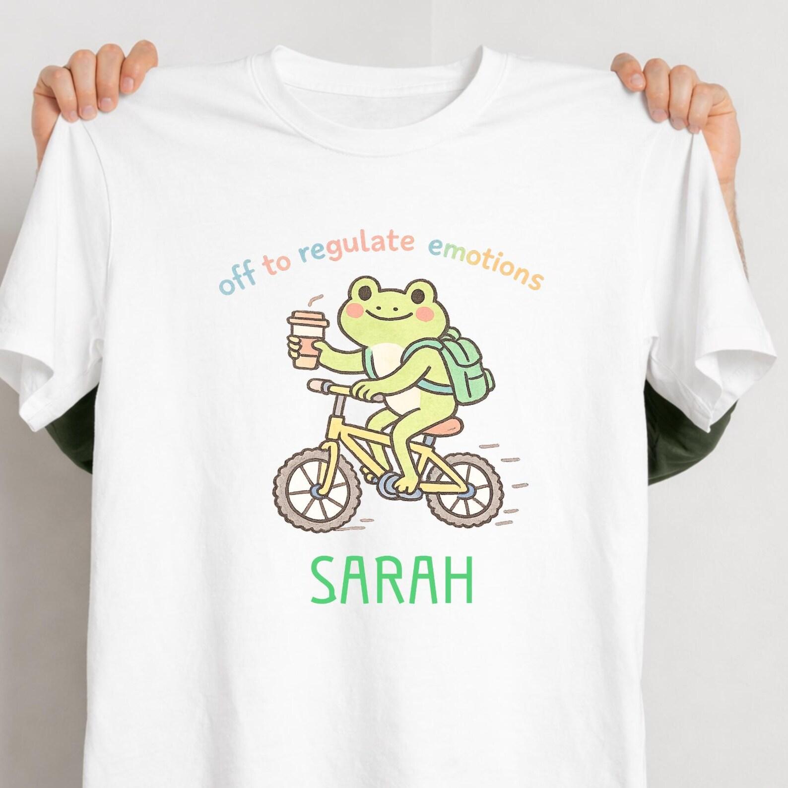 Personalized Counselor Shirt, Off To Regulate Emotions Frog Tee M