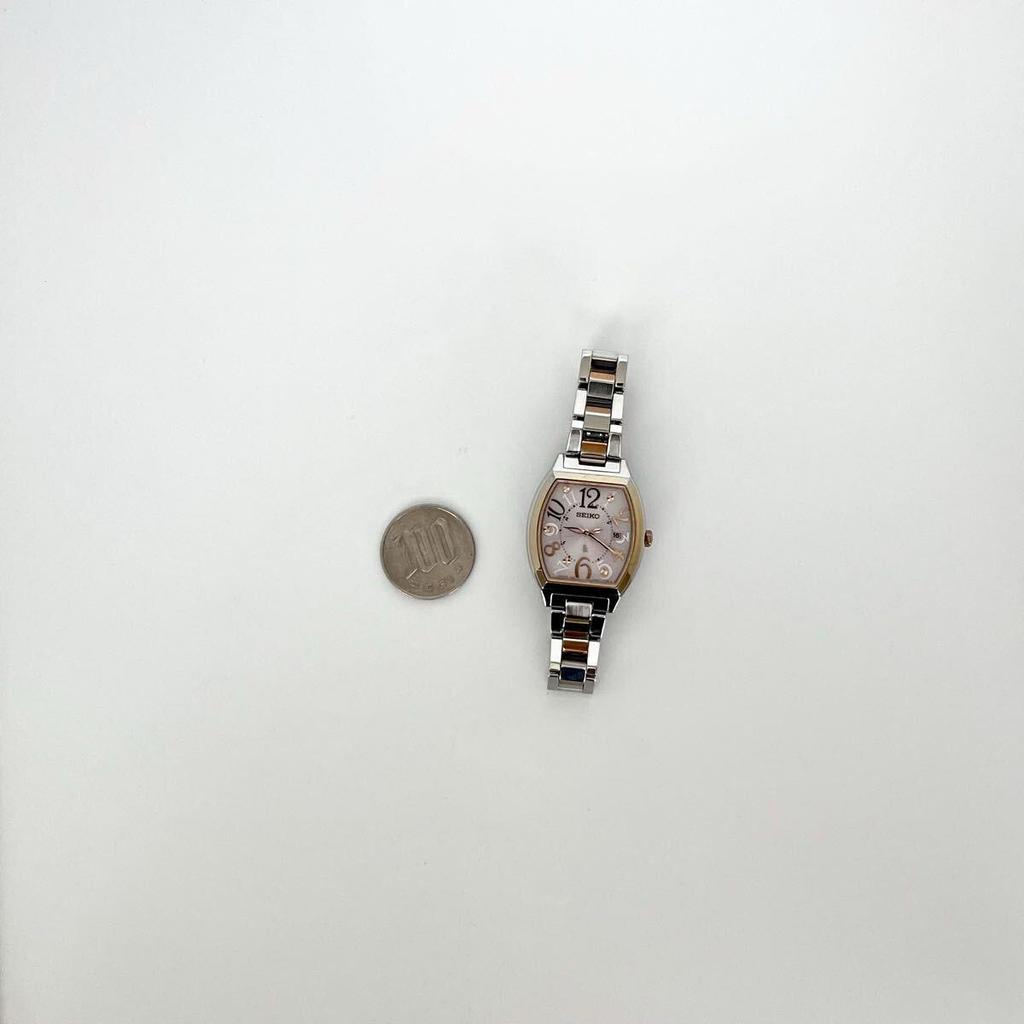 Used [In operation] Polished Seiko SEIKO LUKIA women's watch radio solar good condition pink silver dial gold s2398