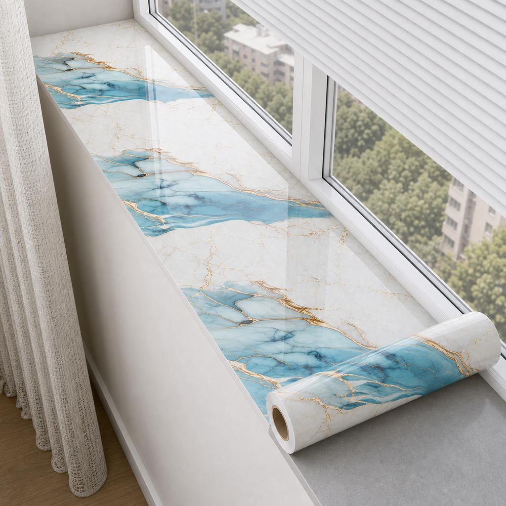Self-Adhesive Marble-Patterned Stickers Are Waterproof And Moisture-Proof Suitable For Window Sill And Door Sill Renovations.