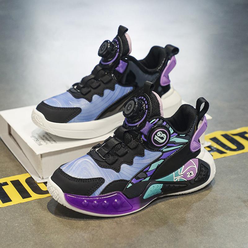 32-41 Kinder Modische Leichte Atmungsaktive Drehknopf Basketballschuhe Sportschuhe Laufschuhe für Mädchen