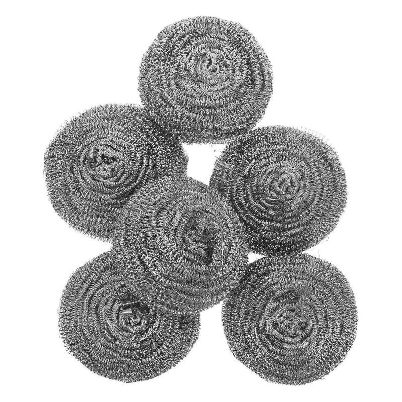 Pan Scrubber Stainless Steel Scrubber for Cleaning Dishes 6Pcs Set