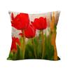 Watercolor Painting Of Beautiful Tulips Digital Printing Short Plush Pillow Covers For Car Sofa Office Cushion Cover Home Goods