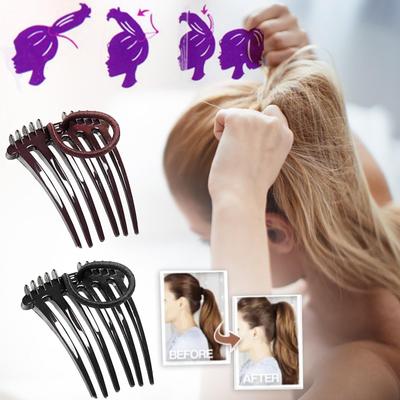 Queue de cheval Bump it UP Volume Inserts Peignes Peigne à cheveux avec élastique en caoutchouc