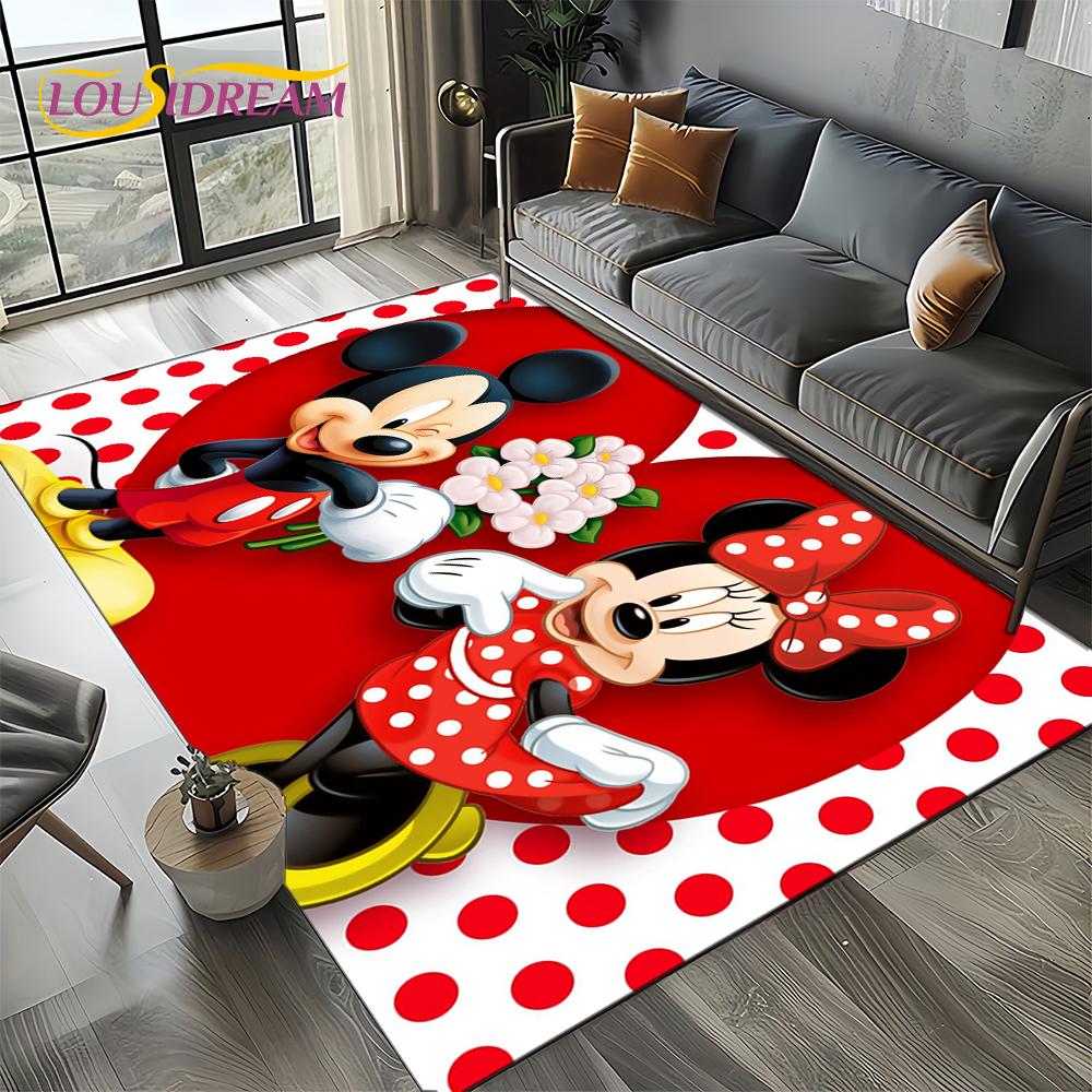 Mickey Minnie Mouse Donald Duck Cartoon Carpet Rug for Bedroom Living Room Home Sofa Decoration,kids Large Decor Floor Mat Gift
