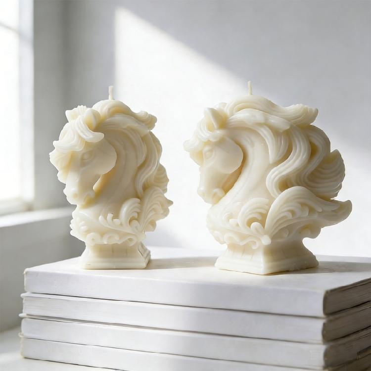 Horse Candle Mould Silicone Roman Pillar Structure For Customizable Candle Creation And Display