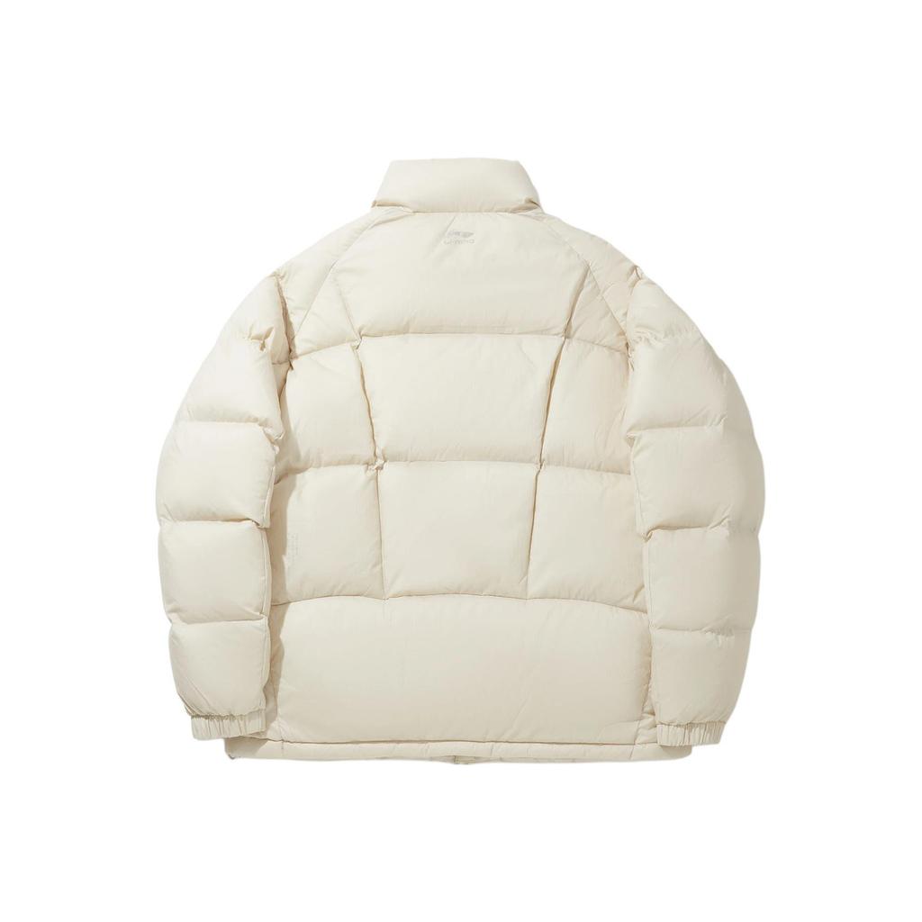 Li Ning Trendy Sports Series Stand Collar Solid Color Loose Comfortable Versatile Warm Down Jacket Men Outerwear AYMV475-1