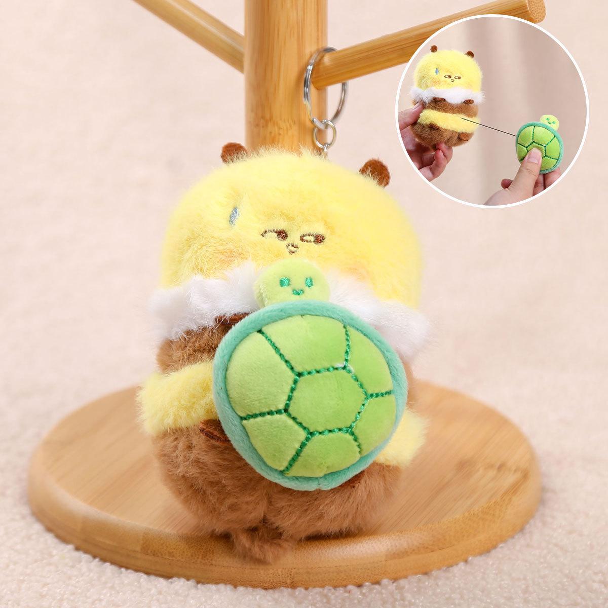 

Creative Funny Pull-out Plush Bee Toy Pendant Keychain Cartoon Anime Bee Plush Stuffed Doll Bag Decor Gift Pendant Keyring