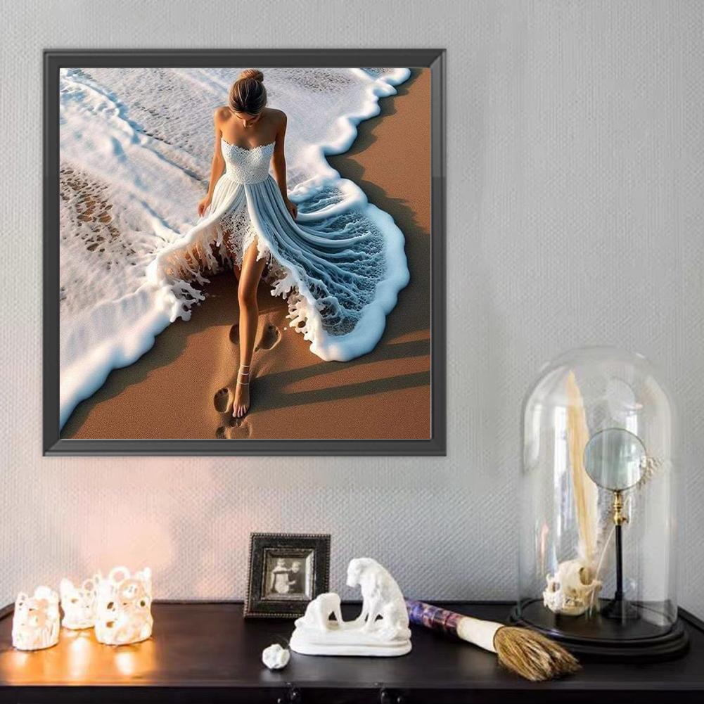 Girl 5D DIY Full Drill Round Diamond Painting Kit for Home Wall Room Decor