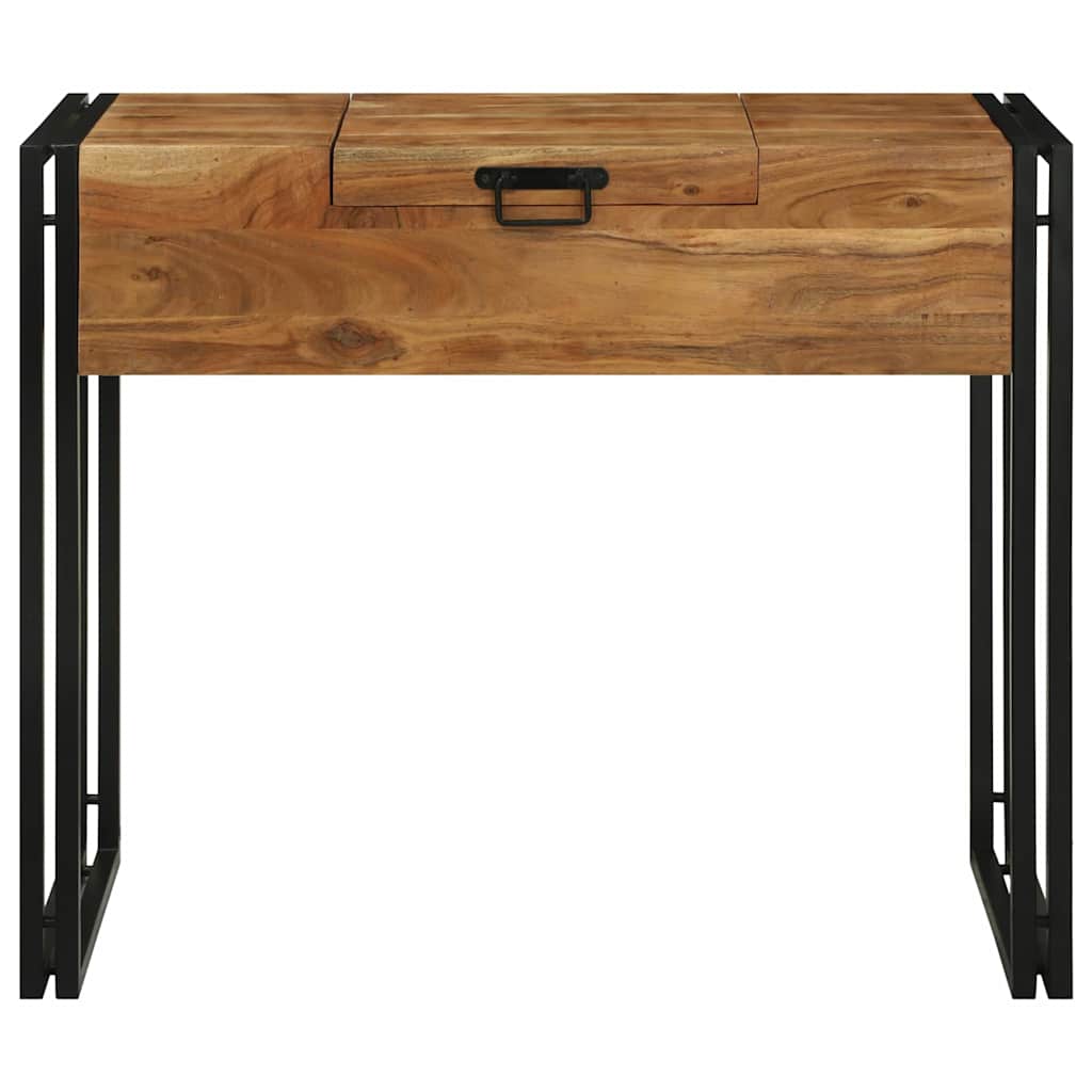 Bedroom Dressing Table with Storage Brown Solid Acacia Wood