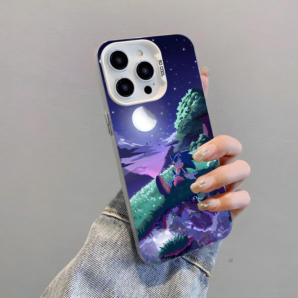 

Anime S-Sonic Hedgehog Phone Case For IPhone 17 Pro Max 15 Pro 16 14 Plus 12 13 Mini 11 Pro Shockproof Colorful Cover iPhone Air