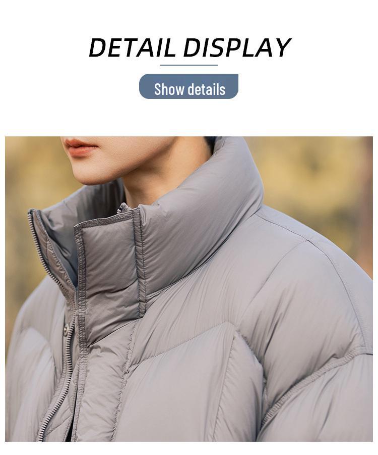 Modna Marka 2025 Męska Luźna Kurtka Puchowa z Stójką - Zimowa Odzież Wierzchnia z Luksusowym Wyglądem