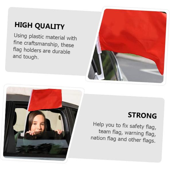 

5pcs Car Window Flagpole Pole Clamps Car Window Flag Pole Truck Support Auto Window Flag Pole Flag Clips for Flag Pole Car Window Flag Mount Car Flag