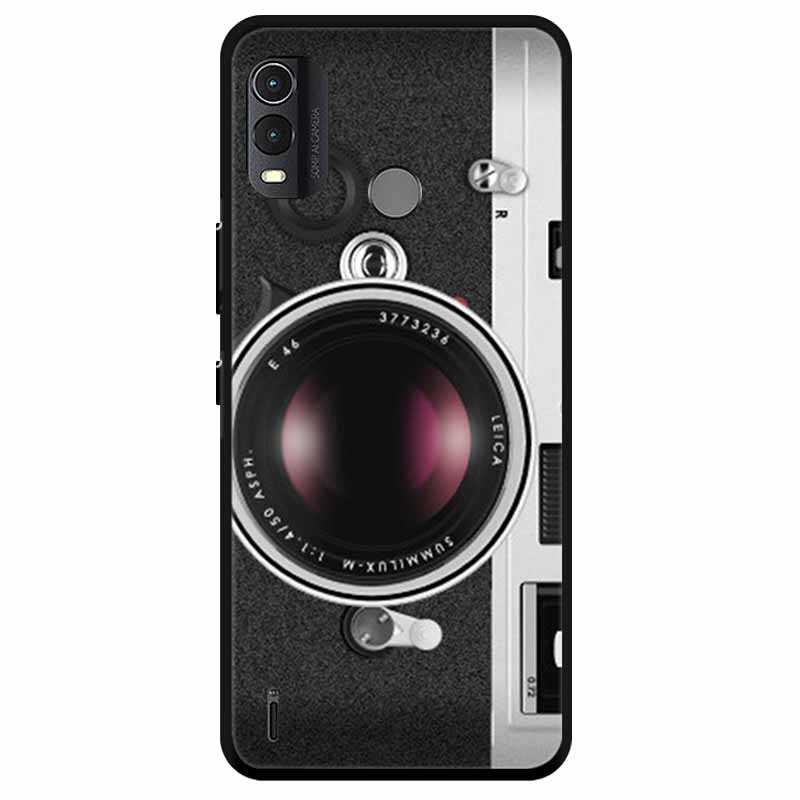 Soft Silicone Cover For Nokia C22 Case 2023 TPU Wolf Lion Painted Black Phone Coque for Nokia C22 C 22 4G Black For NokiaC22
