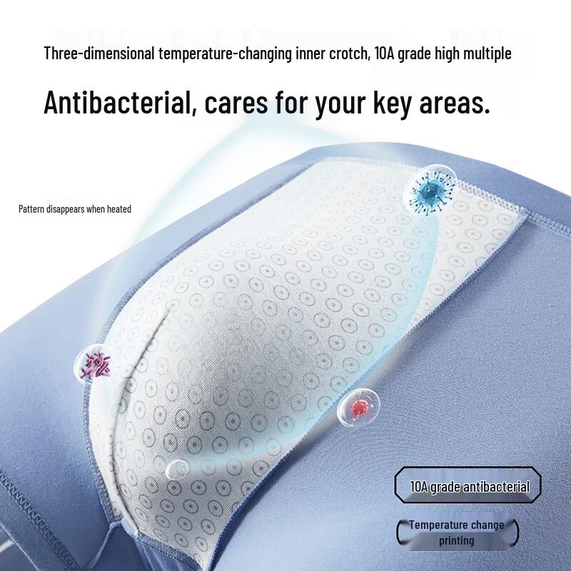 Hengyuanxiang Men's 10A Antibacterial Pure Cotton Boxer Briefs